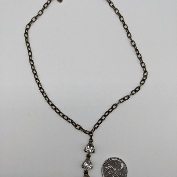 Myka Triple Cube Crystal Pendant and Bronzetone Chain - Picture 4 of 6